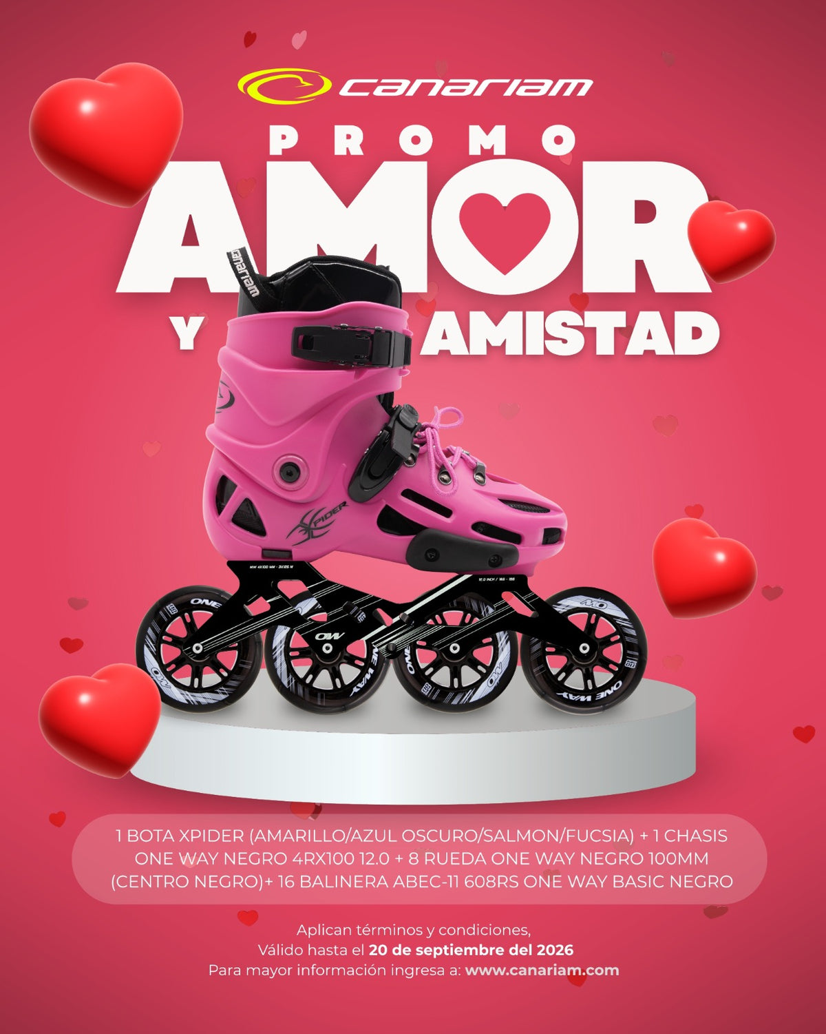 Promo: Xpider + One Way 12.0 + One Way 4x100mm + Balinera ABEC-11