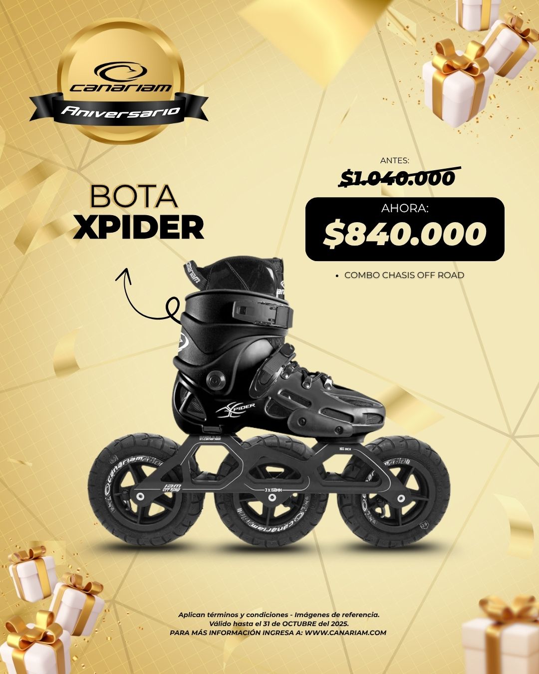 Promo Aniversaio: Patin Xpider Off Road