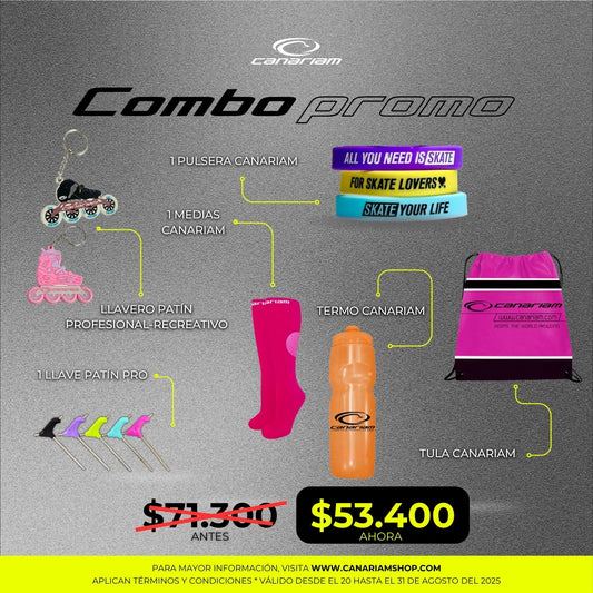 Promo: Combo Medias + Pulsera + Tula + Termo + Llavero + Llave Patín Pro
