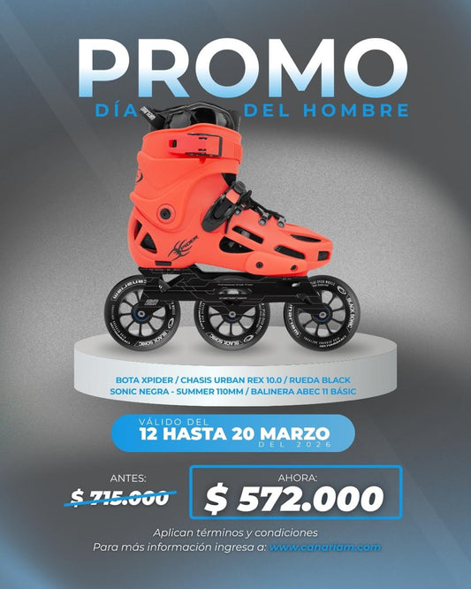 Promo: Xpider Rex 10.0 Black Sonic Negra/Summer 3x110mm + Balineras ABEC-11 Basic