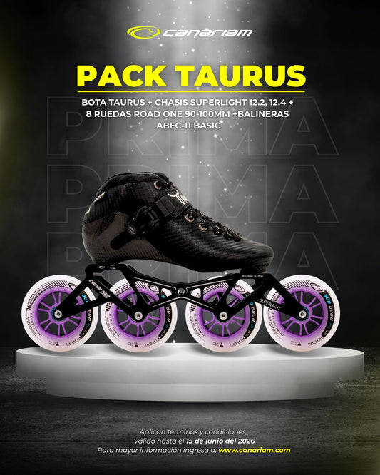 Promo Prima: Taurus + Chasis Superlight 12.2 / 12.4 + Ruedas Road One 4x90mm / 4x100mm + 16 Balineras ABEC 11 Basic