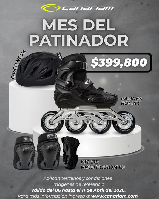 Promo: Patin Romax Negro + Casco Nova + Kit de Protección C1