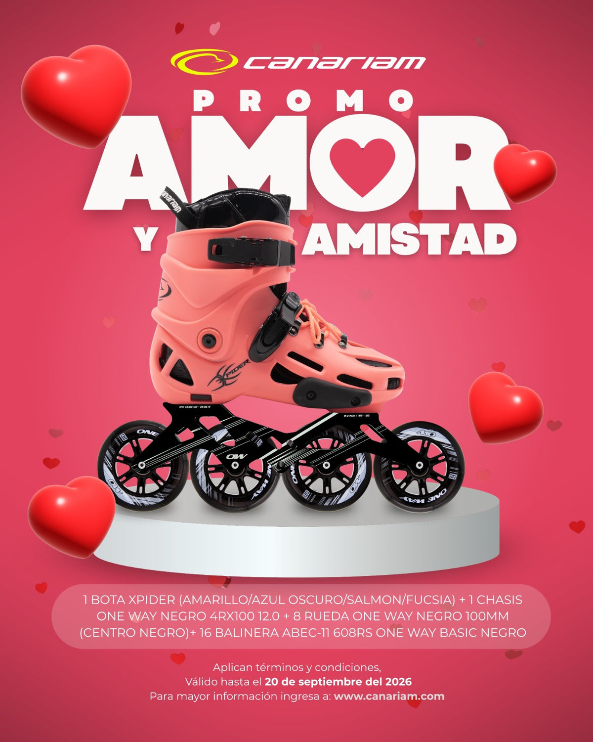 Promo: Xpider + One Way 12.0 + One Way 4x100mm + Balinera ABEC-11