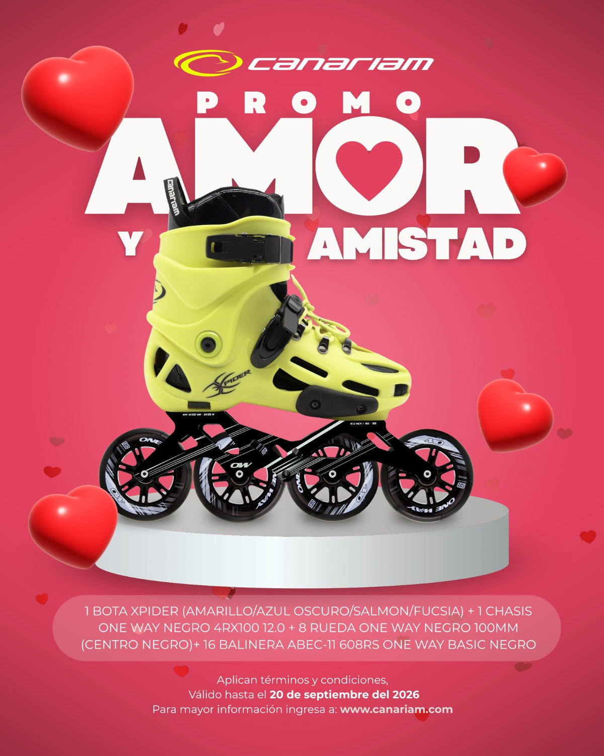 Promo: Xpider + One Way 12.0 + One Way 4x100mm + Balinera ABEC-11