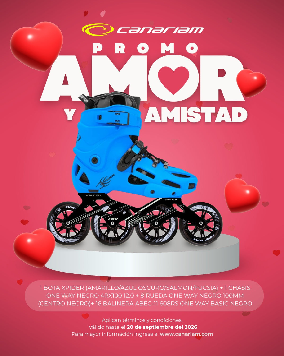 Promo: Xpider + One Way 12.0 + One Way 4x100mm + Balinera ABEC-11