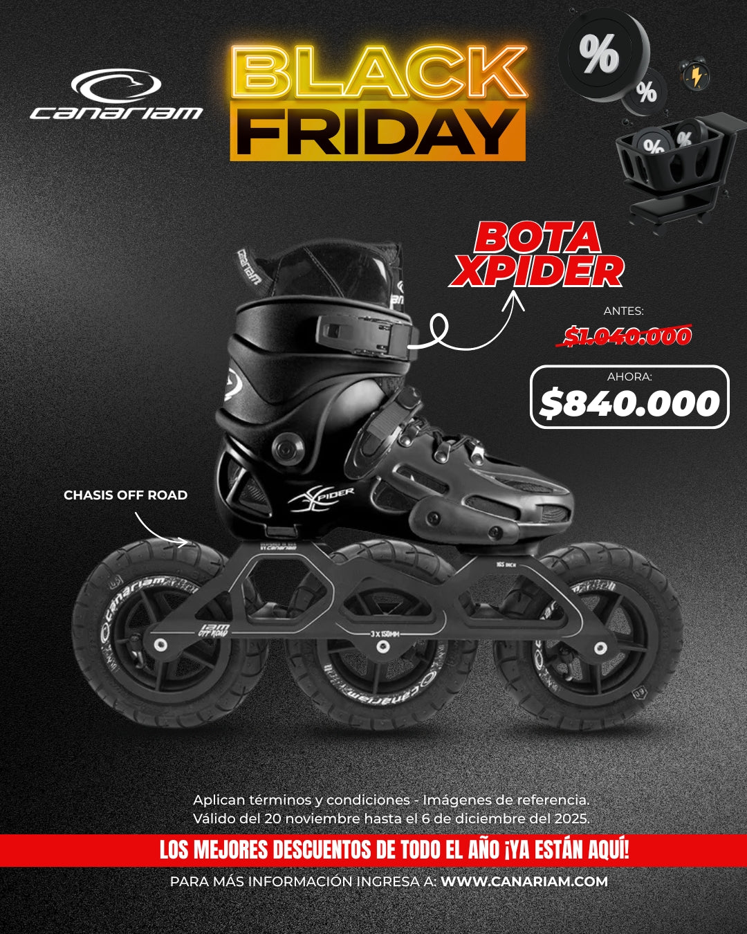Black Friday: Patin Xpider Off Road