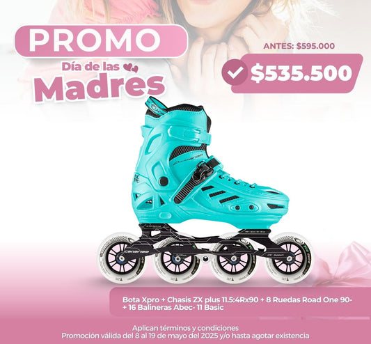 Promo: Patín Xpro ZX Road One 4x90mm + 16 balineras ABEC 11 Pro