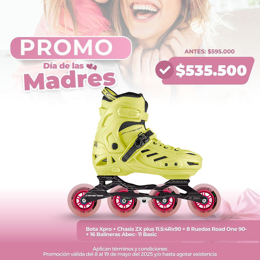 Promo: Patín Xpro ZX Road One 4x90mm + 16 balineras ABEC 11 Pro