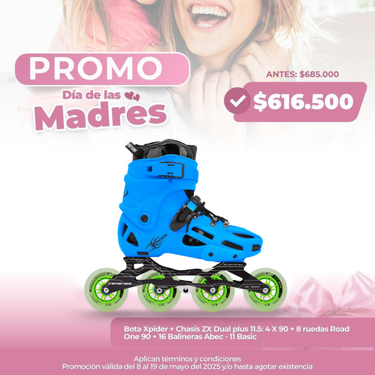 Promo: Patín Xpider ZX Road One 4x90mm + 16 balineras ABEC 11 Pro