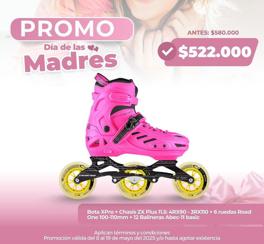 Promo: Patín Xpro ZX Road One 3x110mm + 12 balineras ABEC 11 Pro