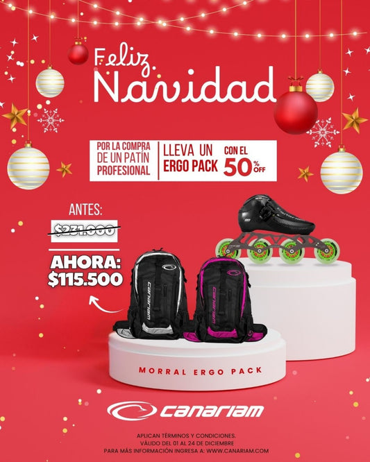 Promo: 50% OFF en Morral Ergo Pack (Por la compra de un pack de patines profesionales)