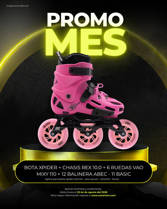 Promo: Xpider Rex 10.0 VAO Mixy Rosa 3x110mm + Balineras ABEC - 11 Basic