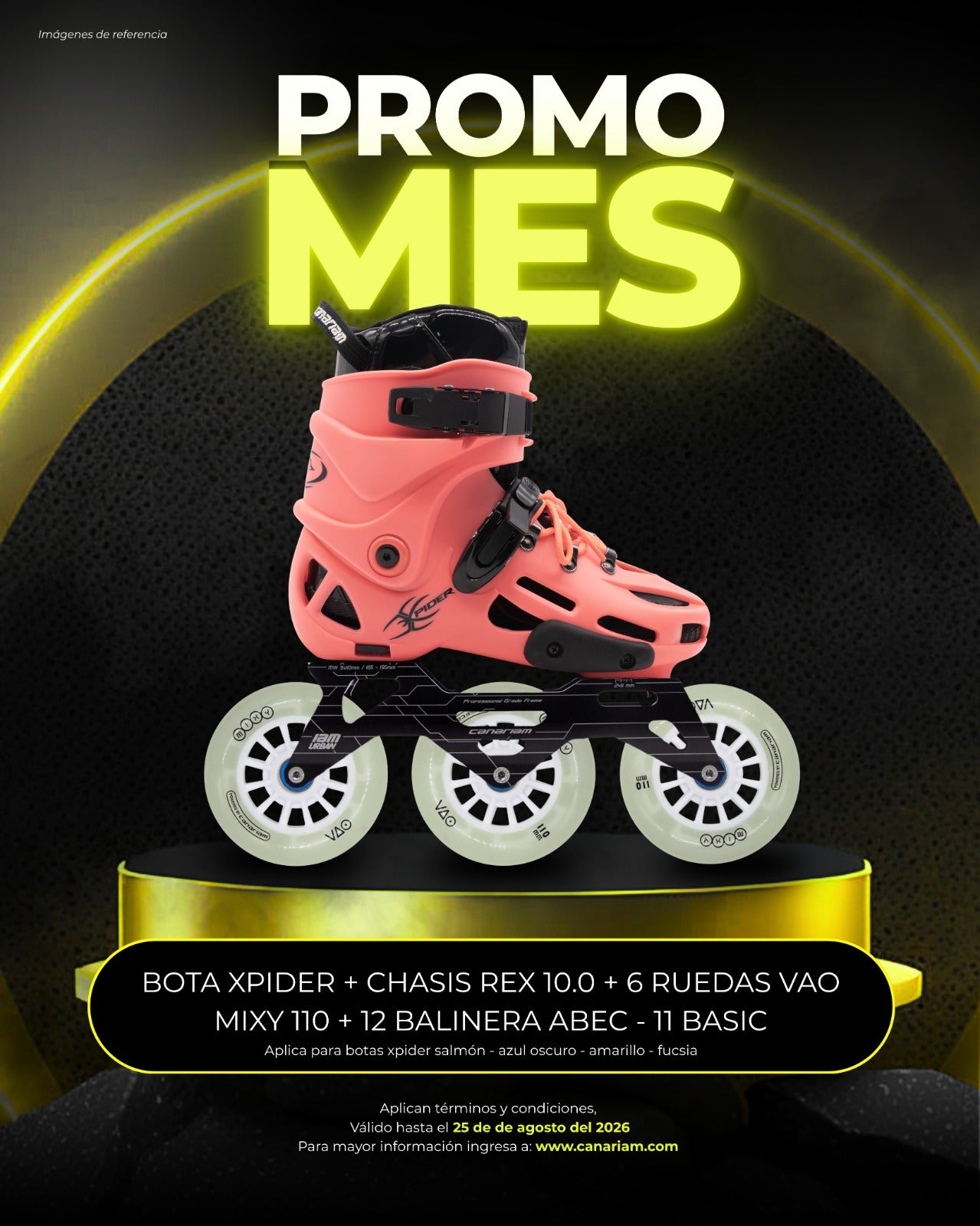 Promo: Xpider Rex 10.0 VAO Mixy Blanca 3x110mm + Balineras ABEC - 11 Basic
