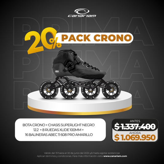 Promo Prima: Crono + Chasis Superlight 12.2 + Ruedas Canariam Xlide 100mm + 16 Balineras ABEC 11